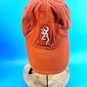BROWNING Hunting Mens Strapback Hat Burnt Orange Trucker Dad Baseball Cotton Cap